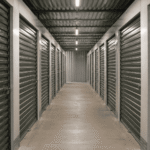 Modern self storage units corridor in Perth Scotland